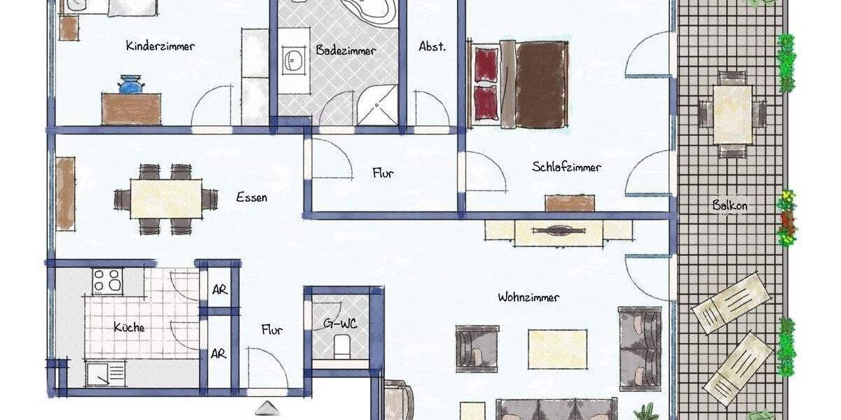 Etagenwohnung Flörsheim - 5 Zimmer, 101 m&sup2;, 295.000&euro; | Angebot:25399679