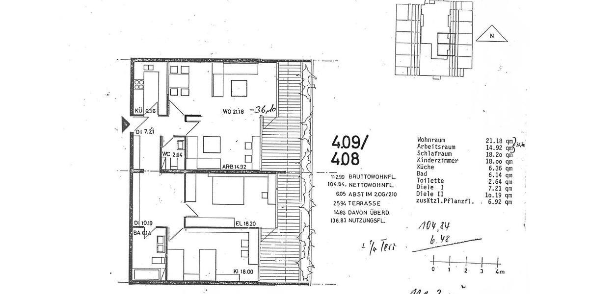 Terrassenwohnung Darmstadt Eberstadt - 3 Zimmer, 111 m&sup2;, 435.000&euro; | Angebot:26866326