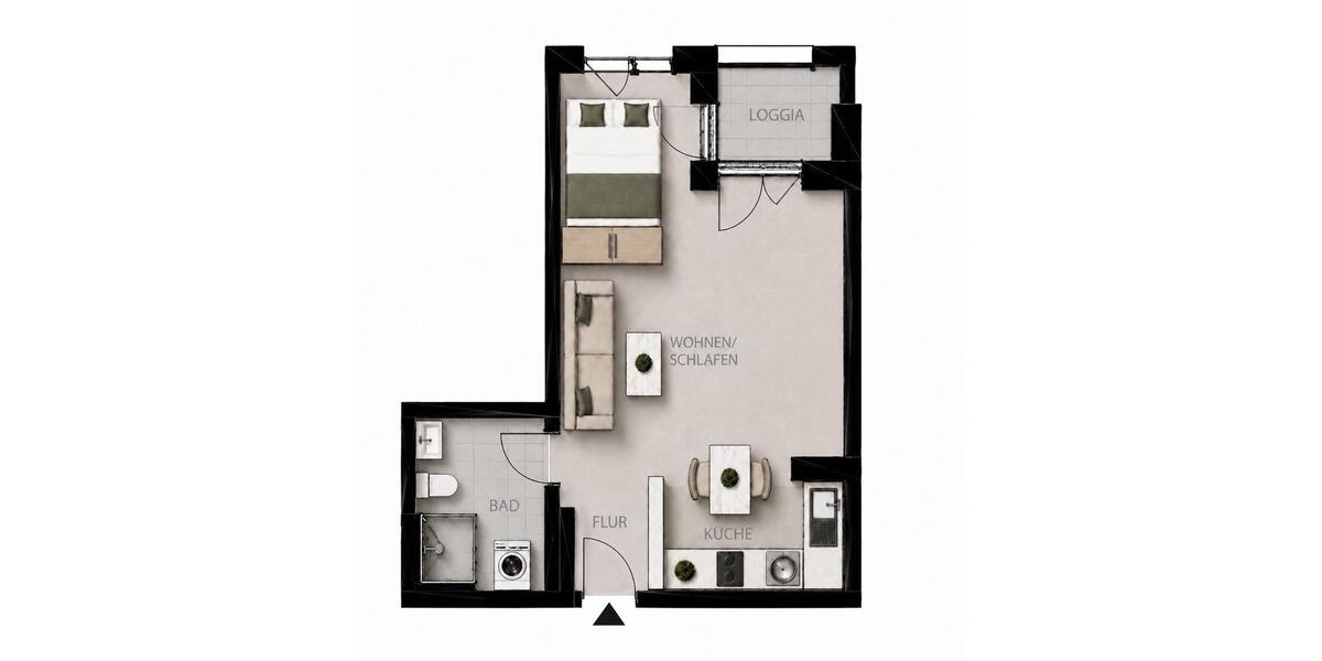 Etagenwohnung Frankfurt am Main Gallus - 1 Zimmer, 41 m&sup2;, 349.900&euro; | Angebot:26794280