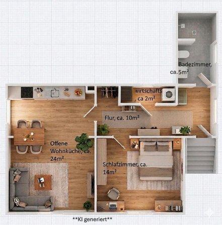 Hochparterre Biblis - 2 Zimmer, 55 m&sup2;, 750&euro; | Angebot:26644187