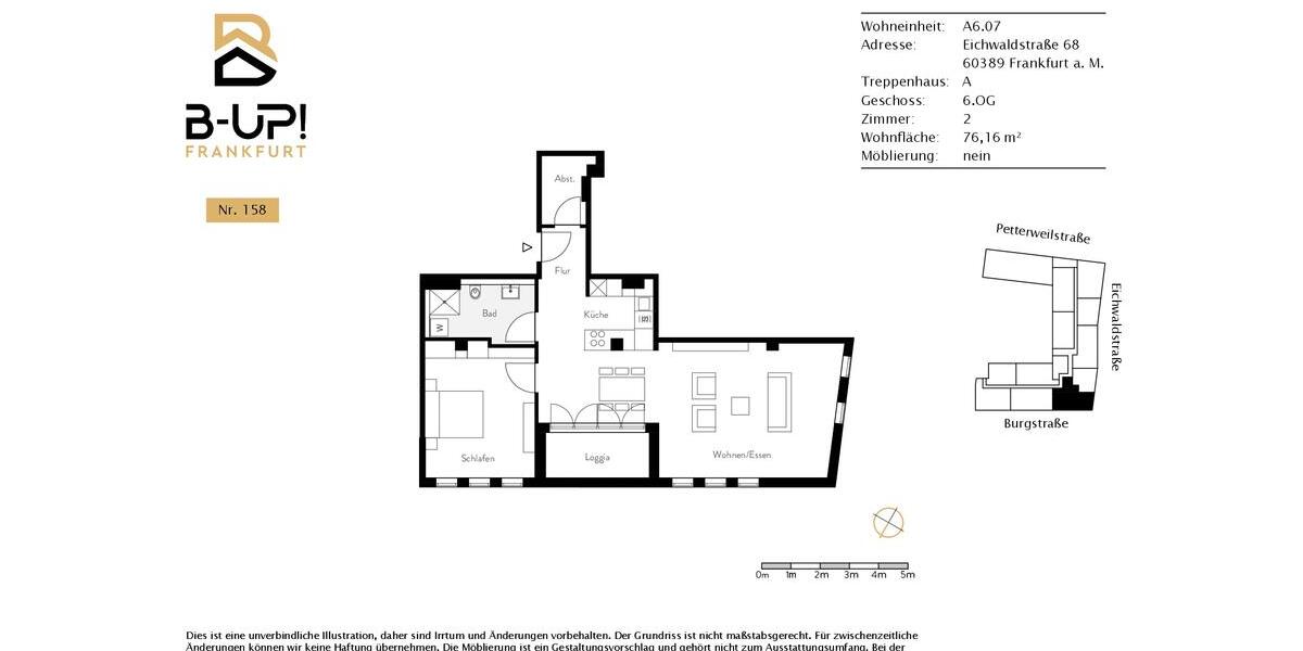 Dachgeschoßwohnung Frankfurt am Main Bornheim - 2 Zimmer, 77 m&sup2;, 2.135&euro; | Angebot:25273318