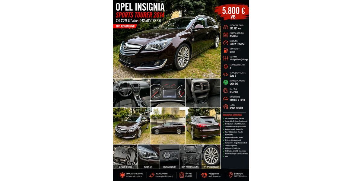 Opel Insignia 223.000 km 5.800 &euro; Büttelborn 64572