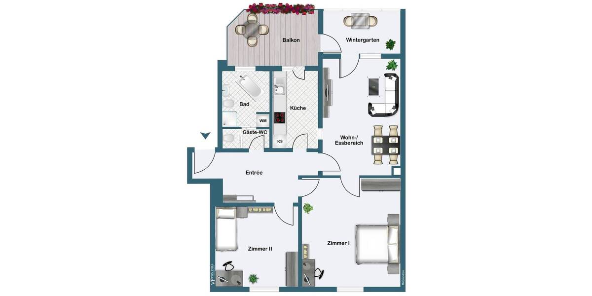 Erstbezug nach Sanierung - Charmante Altbauwohnung mit drei Zimmern, Wintergarten, Balkon und Aufzug 3 zimmer