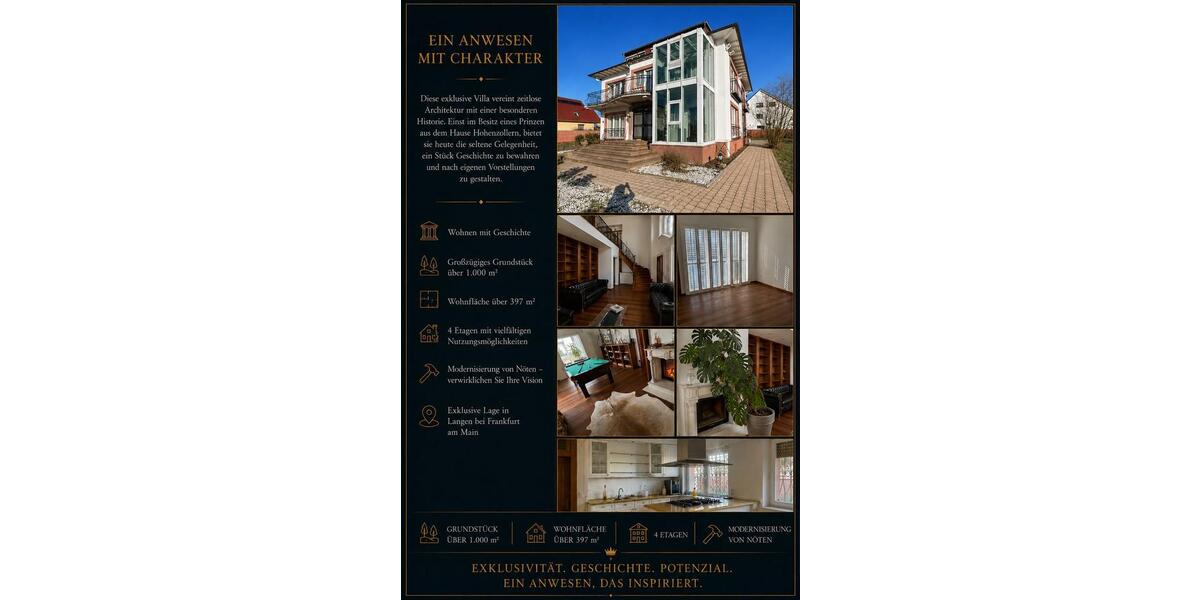 Villa Langen (Hessen) - 10 Zimmer, 397 m&sup2;, 1.600.000&euro; | Angebot:27084235
