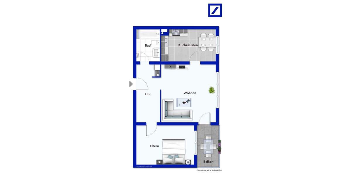 Etagenwohnung Kriftel - 2 Zimmer, 64 m&sup2;, 269.000&euro; | Angebot:24673321
