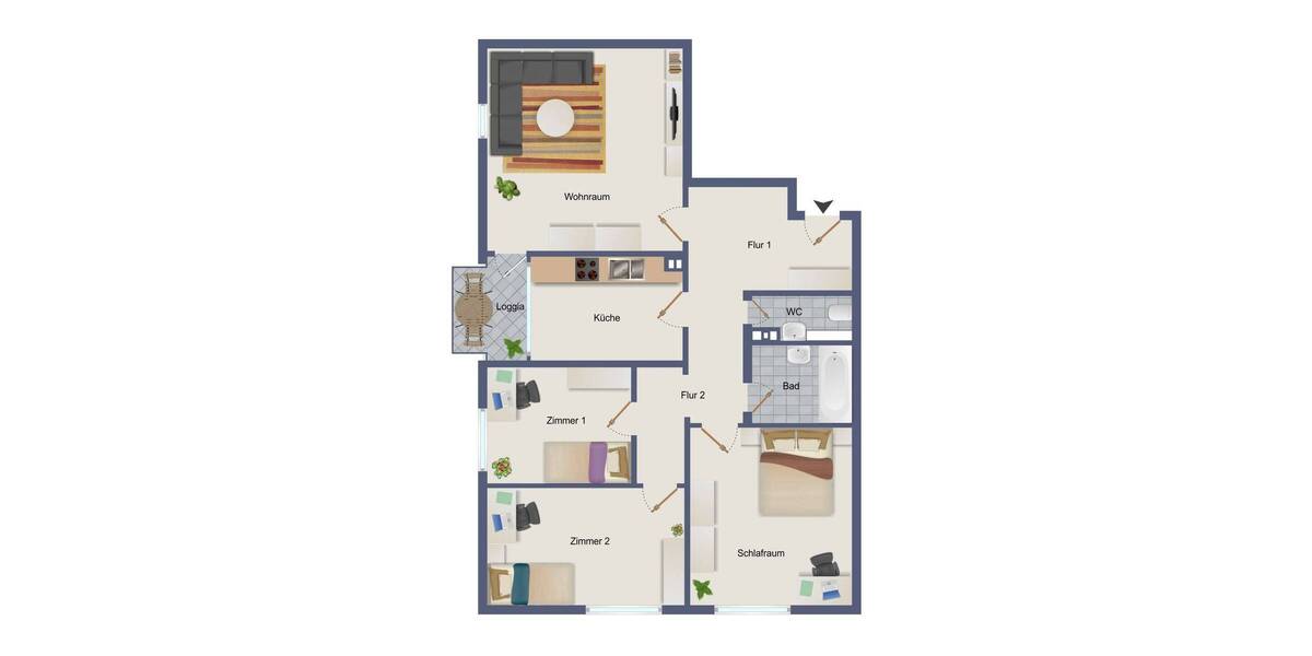 Etagenwohnung Frankfurt Sachsenhausen - 4 Zimmer, 99 m&sup2;, 409.000&euro; | Angebot:26435030