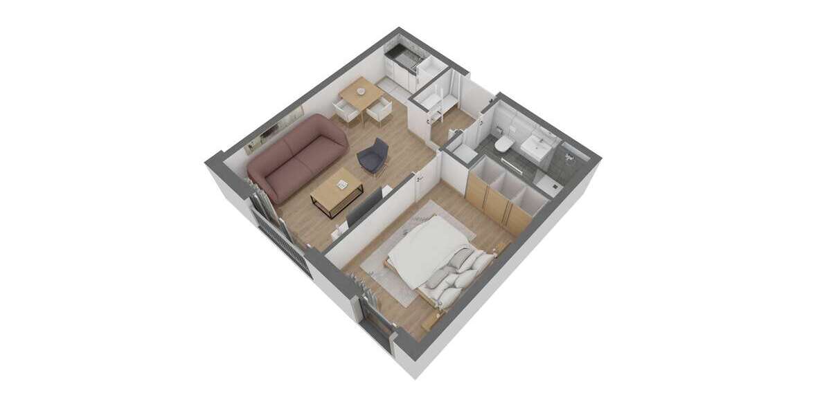 Etagenwohnung Offenbach am Main Bürgel - 2 Zimmer, 35 m&sup2;, 220.810&euro; | Angebot:26835199
