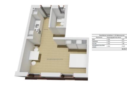 Wohnung Frankfurt am Main Sachsenhausen - 1 Zimmer, 35 m&sup2;, 970&euro; | Angebot:25404483