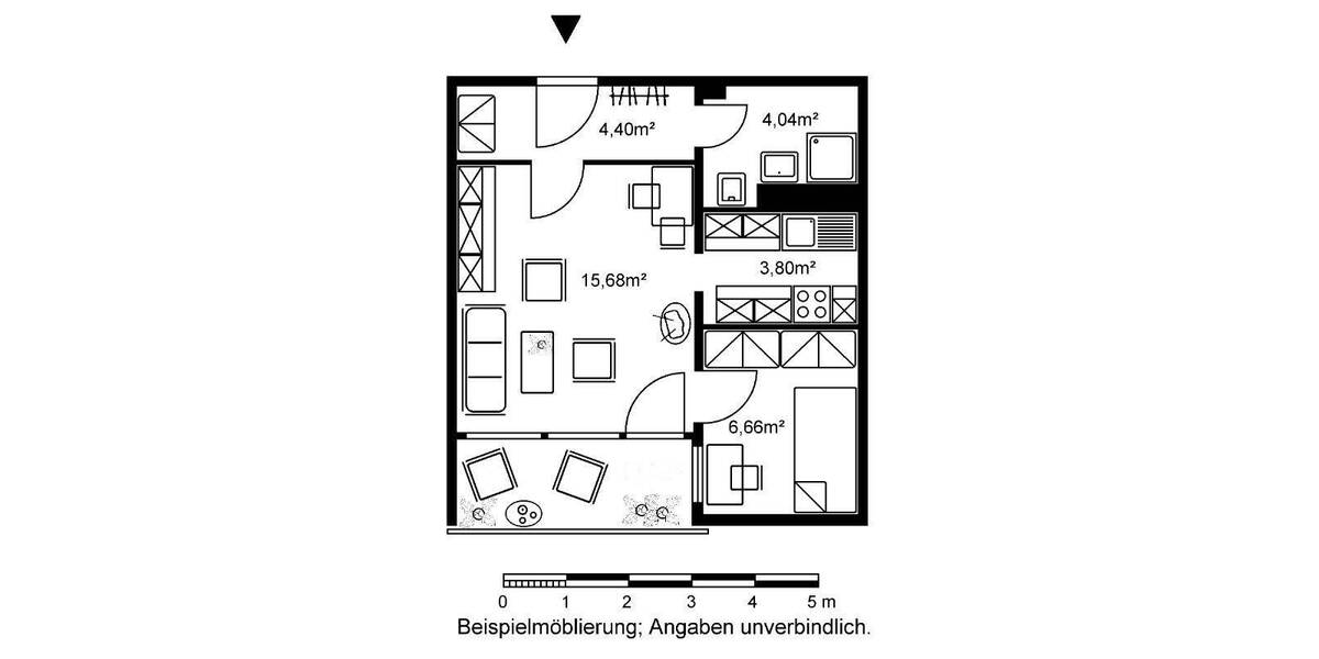 Etagenwohnung Darmstadt Kranichstein - 2 Zimmer, 37 m&sup2;, 510&euro; | Angebot:26817105