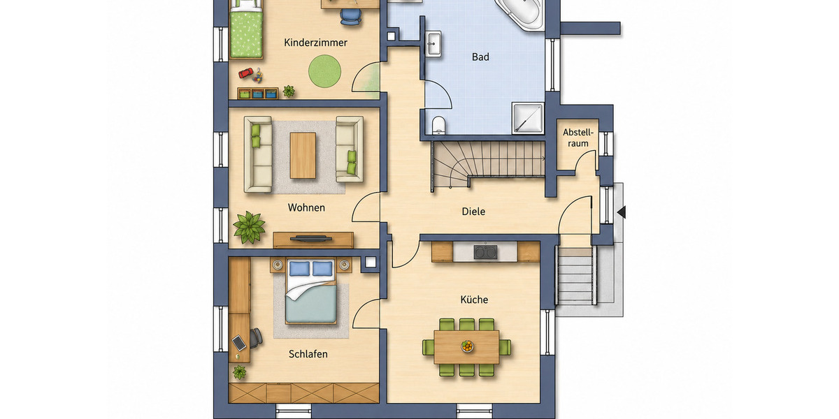 Etagenwohnung Biblis-Nordheim Nordheim - 3 Zimmer, 91 m&sup2;, 230.000&euro; | Angebot:26855401