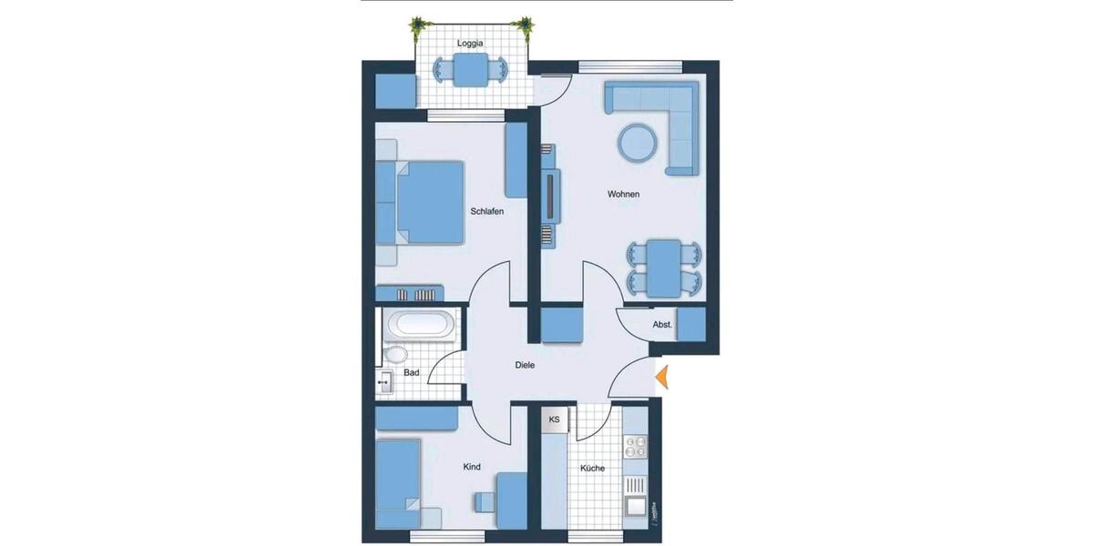 Etagenwohnung Groß-Gerau Gerau - 3 Zimmer, 70 m&sup2;, 250.000&euro; | Angebot:25349507