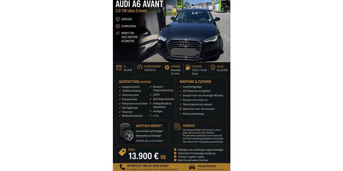 Audi A6 218.500 km 13.900 &euro; Darmstadt 64297