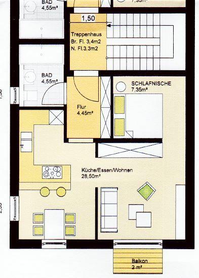 Erdgeschoßwohnung Riedstadt - 1.5 Zimmer, 47 m&sup2;, 775&euro; | Angebot:26393172