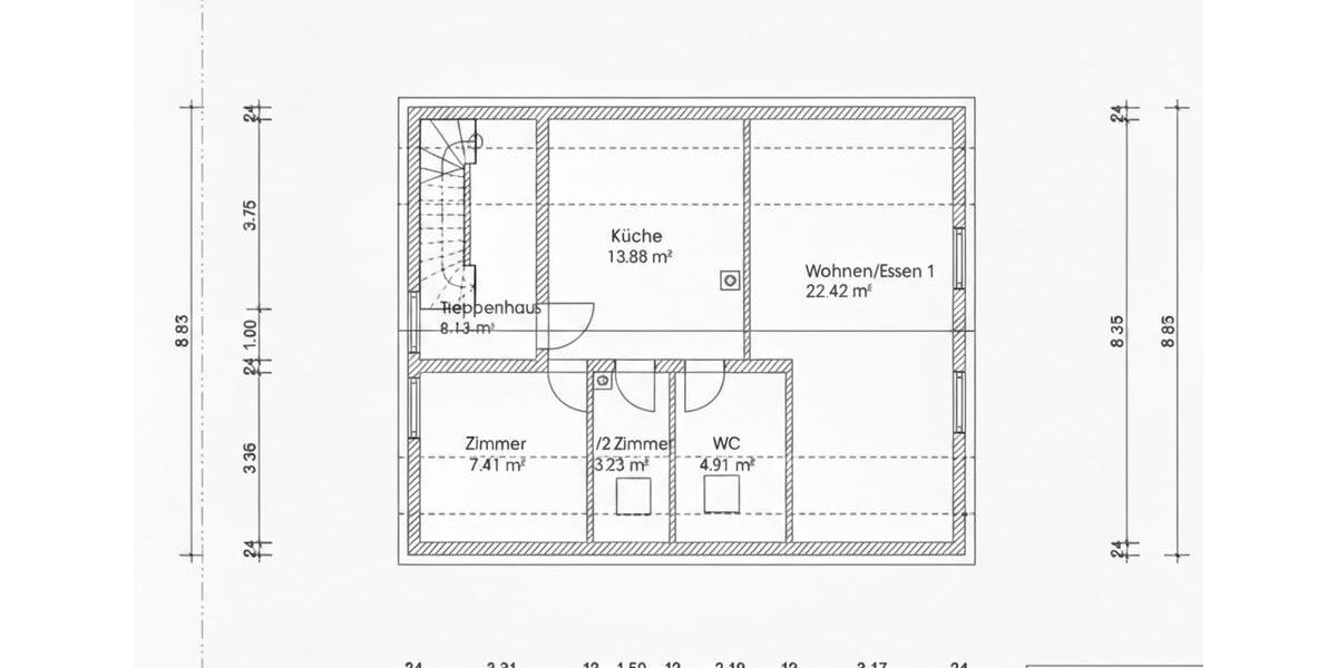 Dachgeschoßwohnung Offenbach am Main Bürgel - 2.5 Zimmer, 52 m&sup2;, 1.000&euro; | Angebot:25210854