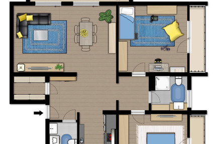 Wohnung Groß-Umstadt Umstadt - 3 Zimmer, 104 m&sup2;, 1.150&euro; | Angebot:25407900