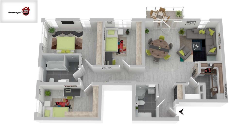 Etagenwohnung Offenbach am Main Bieber - 4 Zimmer, 100 m&sup2;, 1.380&euro; | Angebot:26284555