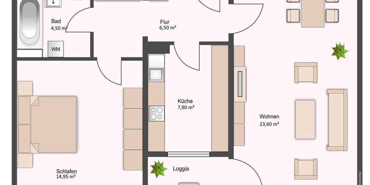 Etagenwohnung Darmstadt Kranichstein - 2 Zimmer, 60 m&sup2;, 705&euro; | Angebot:26852295
