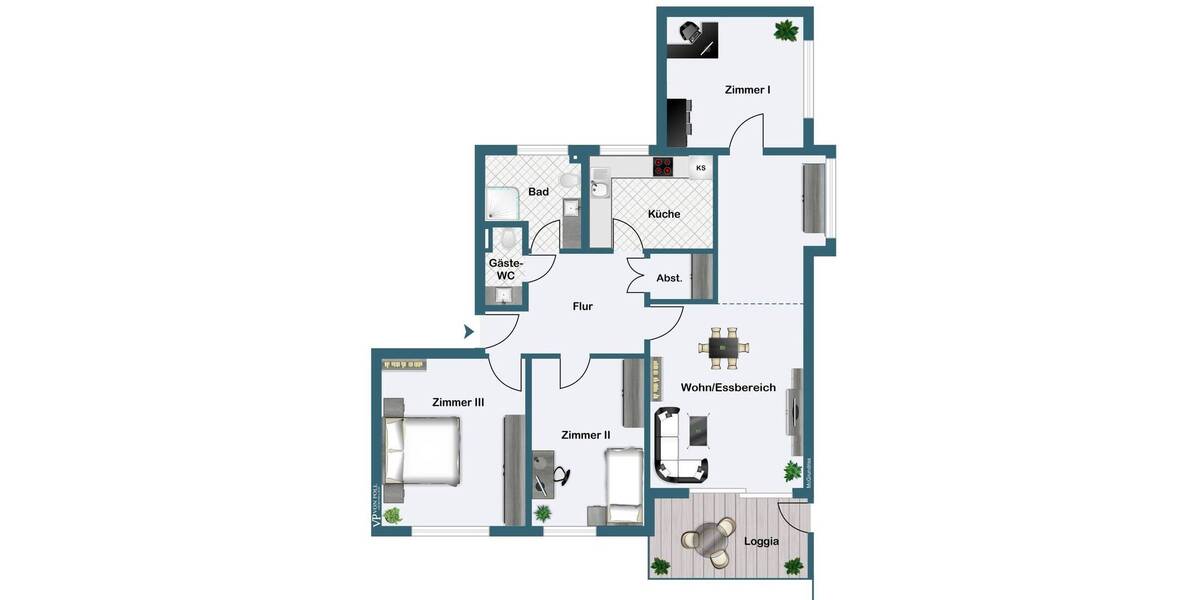 Etagenwohnung Frankfurt am Main Rödelheim - 4 Zimmer, 91 m&sup2;, 390.000&euro; | Angebot:26730370
