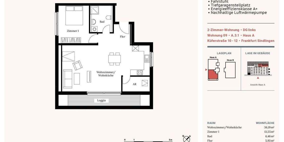 Etagenwohnung Frankfurt am Main / Sindlingen Sindlingen - 2 Zimmer, 69 m&sup2;, 379.000&euro; | Angebot:25399217