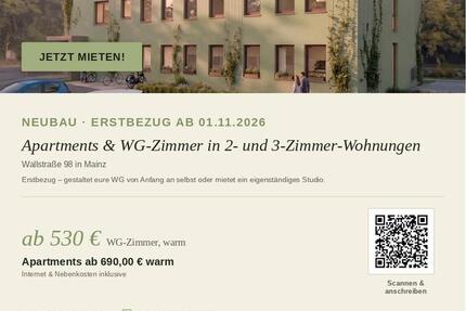 Wohnung Mainz Gonsenheim - 1 Zimmer, 22 m&sup2;, 510&euro; | Angebot:27610219