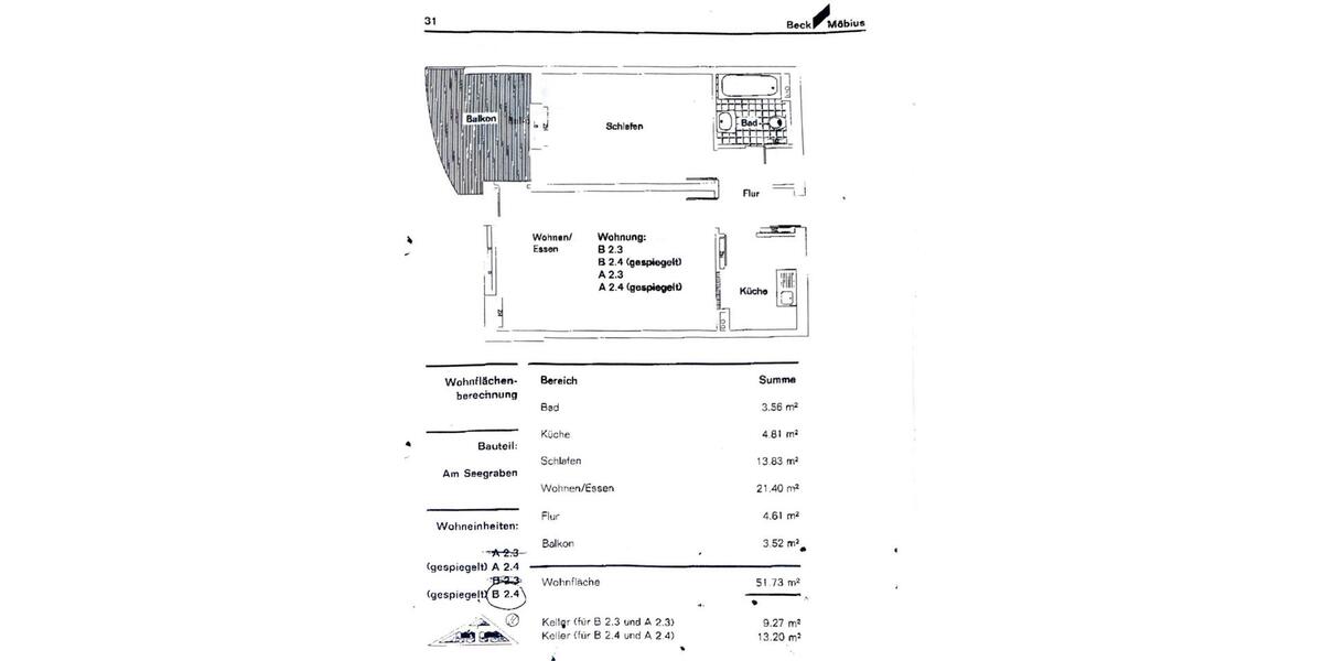 Etagenwohnung Büttelborn - 2 Zimmer, 52 m&sup2;, 199.000&euro; | Angebot:26818403