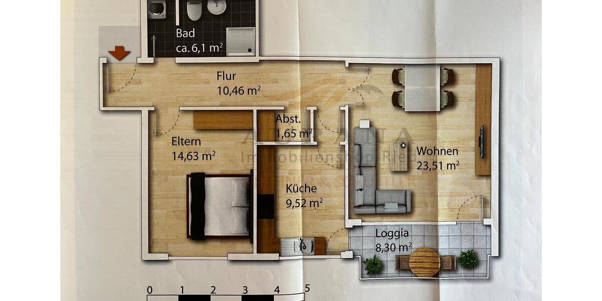 Etagenwohnung Zwingenberg - 2 Zimmer, 69 m&sup2;, 259.000&euro; | Angebot:26995899