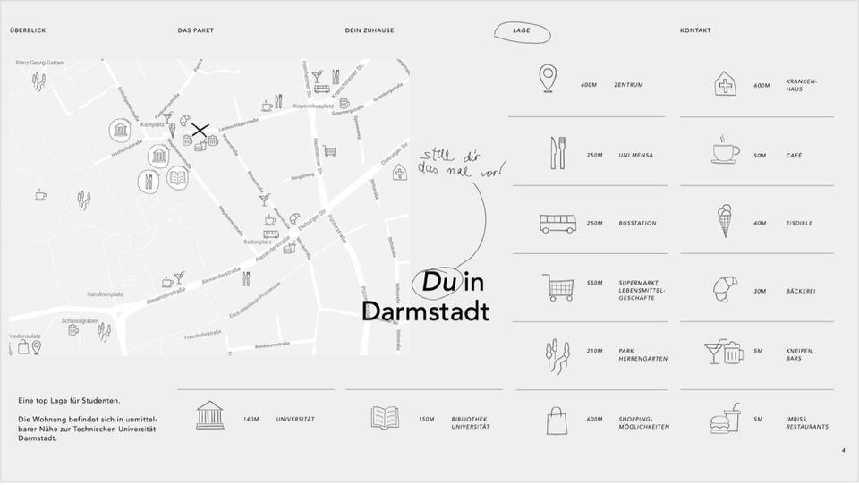 Dachgeschoßwohnung Darmstadt Darmstadt-Nord - 3 Zimmer, 70 m&sup2;, 545&euro; | Angebot:26065930