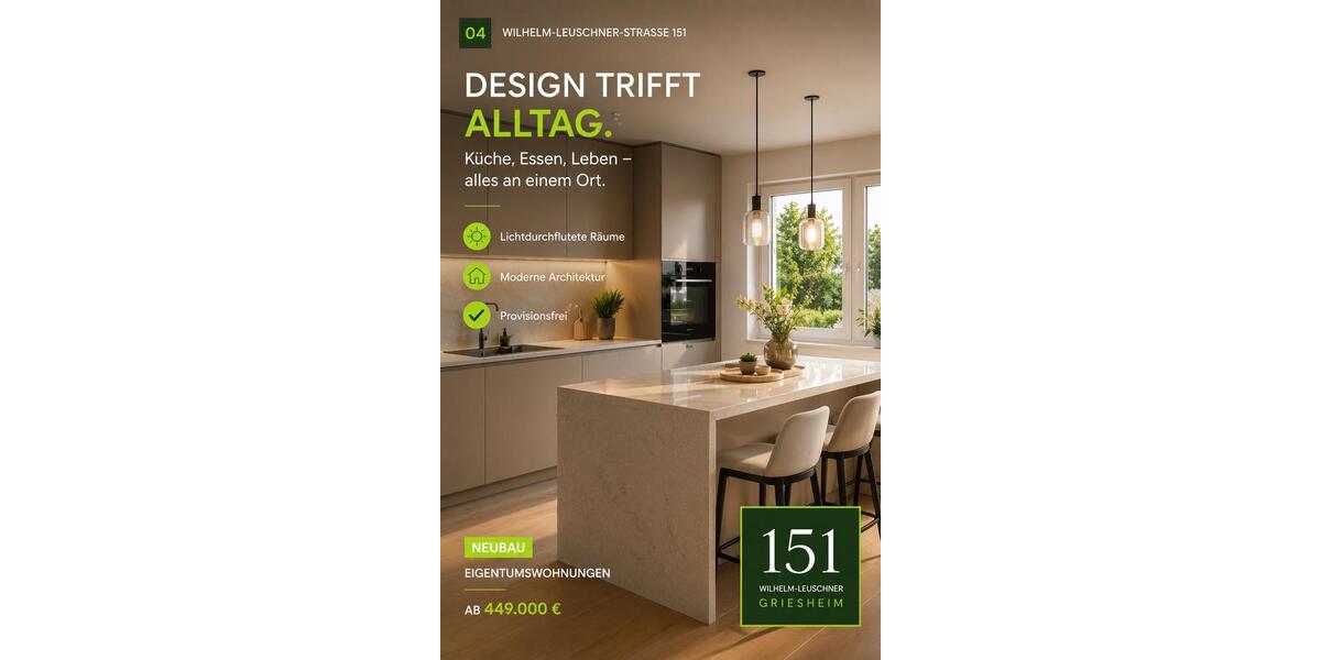 Etagenwohnung Griesheim - 2 Zimmer, 84 m&sup2;, 449.000&euro; | Angebot:26664267