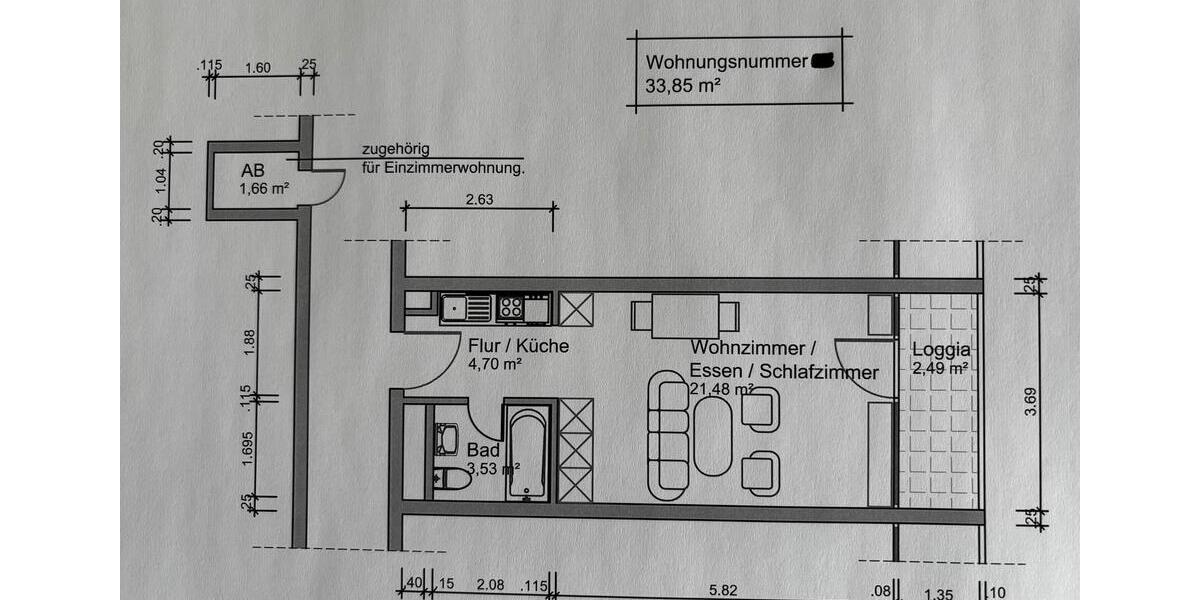 Etagenwohnung Heusenstamm - 1 Zimmer, 33 m&sup2;, 89.000&euro; | Angebot:26429764