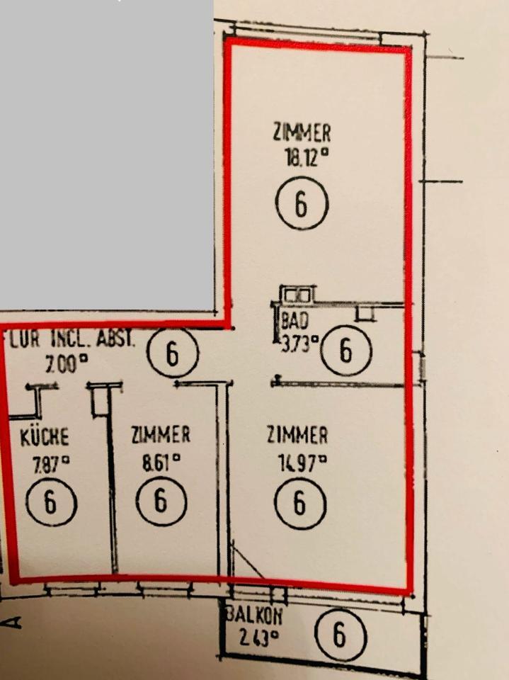 Zu vermieten: Möblierte 3-Zimmer-Wohnung in Offenbach zimmer
