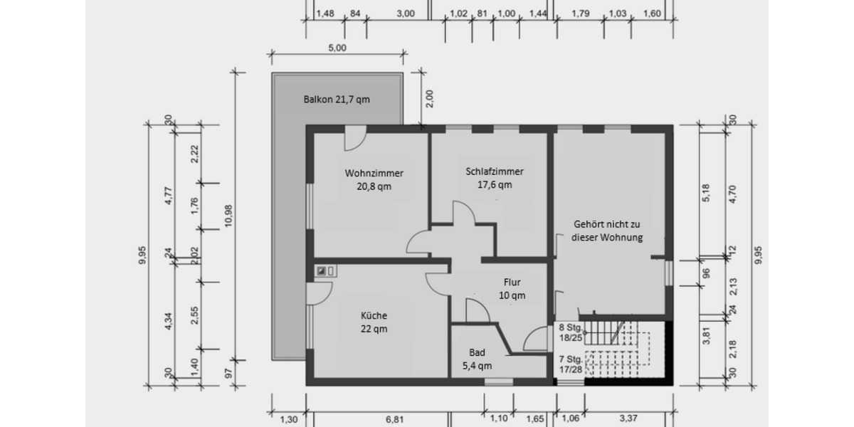 Lichtdurchflutete, renovierte 2-Zimmer Wohnung mit Balkon 2 zimmer
