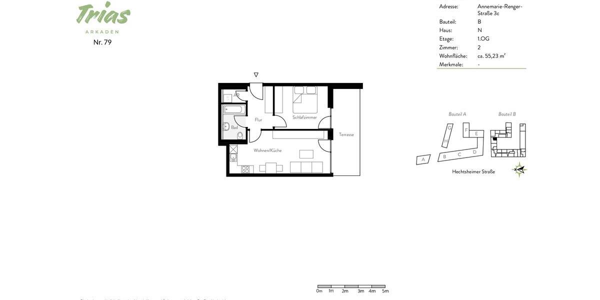 Etagenwohnung Mainz Laubenheim - 2 Zimmer, 55 m&sup2;, 1.020&euro; | Angebot:26676351