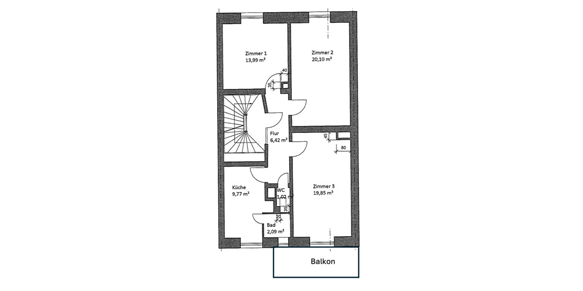 Etagenwohnung Frankfurt am Main Nordend-Ost - 3 Zimmer, 75 m&sup2;, 499.000&euro; | Angebot:25645062