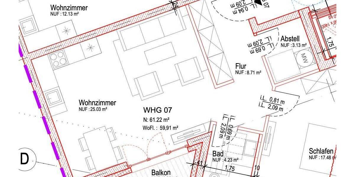 Etagenwohnung Offenbach Kaiserlei - 2 Zimmer, 59 m&sup2;, 345.000&euro; | Angebot:26891531