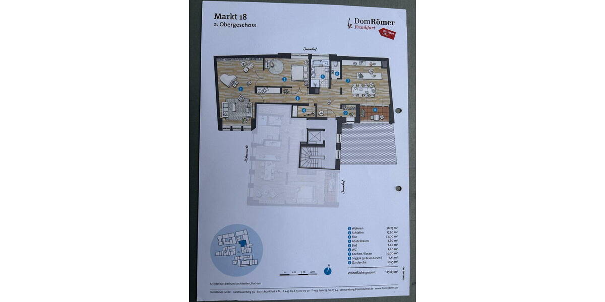 Etagenwohnung Frankfurt Altstadt - 3 Zimmer, 123 m&sup2;, 1.290.000&euro; | Angebot:26319065