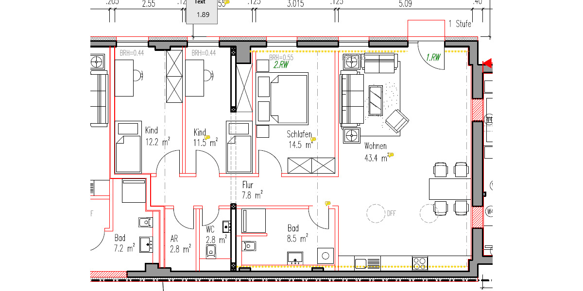 Etagenwohnung Einhausen - 4 Zimmer, 100 m&sup2;, 980&euro; | Angebot:26751913
