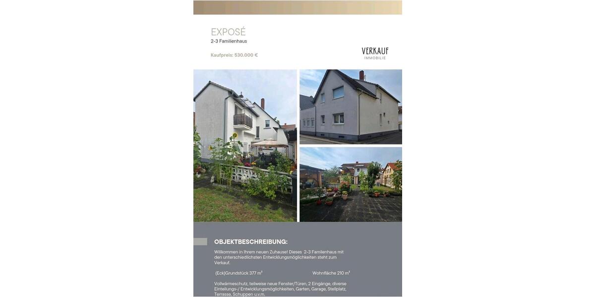 Mehrfamilienhaus, Wohnhaus Pfungstadt - 530.000&euro; | Angebot:25332826