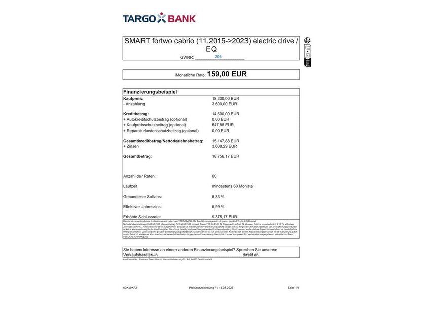 Smart ForTwo EQ CABRIO EXCLUSIVE-22KW-RÜCKFAHRKAMERA 13.660 km 18.199 € Groß-Umstadt 64823