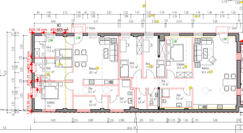 Etagenwohnung Einhausen - 4 Zimmer, 80 m&sup2;, 860&euro; | Angebot:26247238