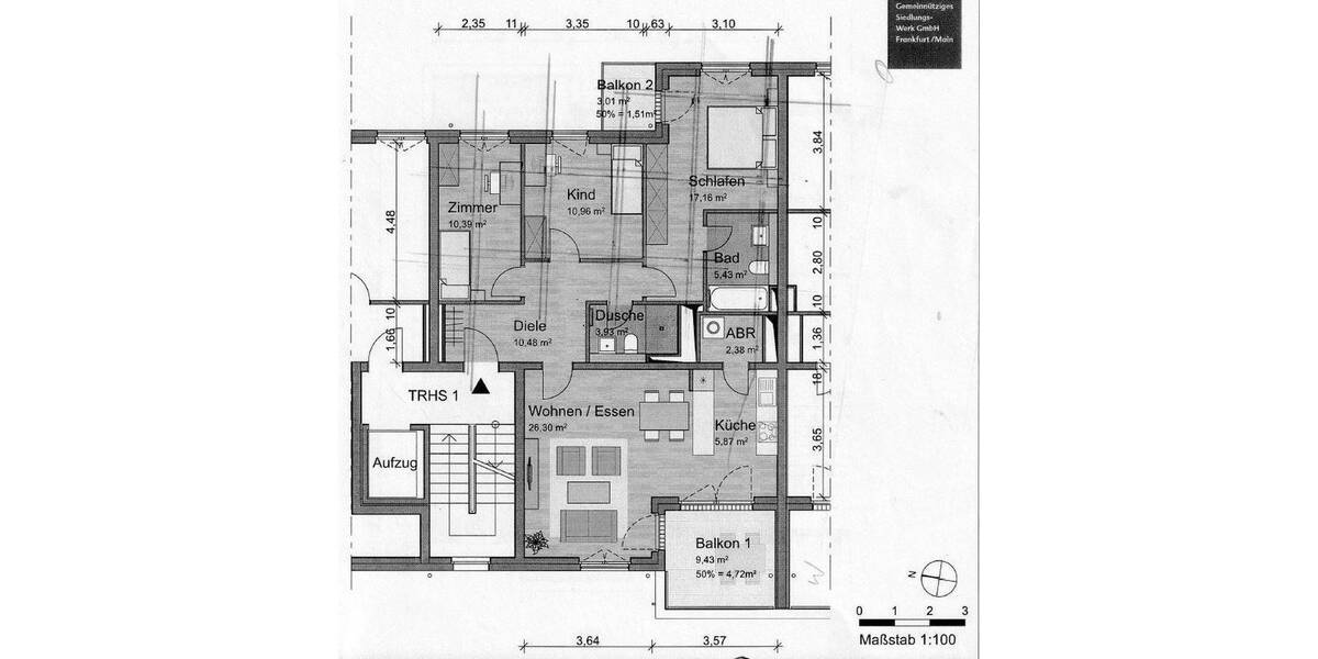 Etagenwohnung Frankfurt am Main Rödelheim - 4 Zimmer, 100 m&sup2;, 725.000&euro; | Angebot:25338886