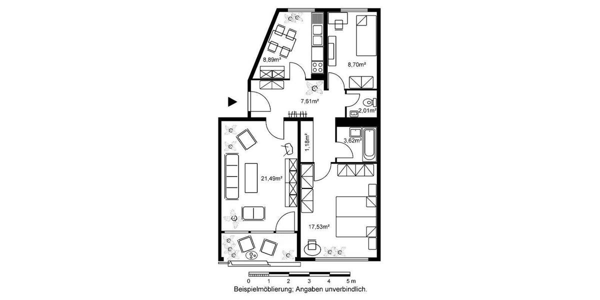 Etagenwohnung Darmstadt Kranichstein - 3 Zimmer, 73 m&sup2;, 798&euro; | Angebot:26929913