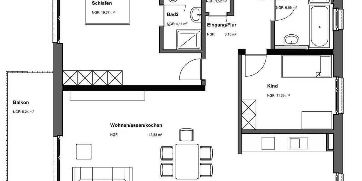 Etagenwohnung Offenbach am Main Bieberer Berg - 3 Zimmer, 96 m&sup2;, 511.291&euro; | Angebot:24595490