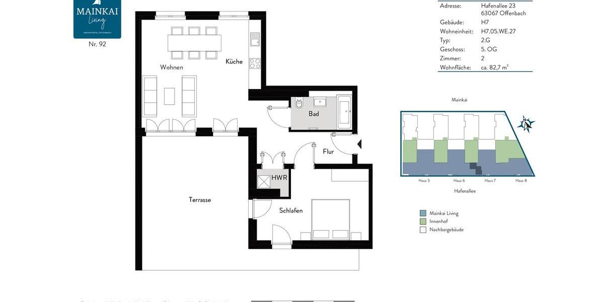 Moderne 2-Zimmerwohnung mit Einbauküche und großzügiger Terrasse. 2 zimmer