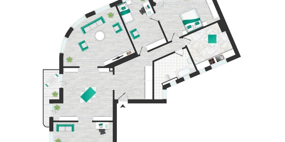 Etagenwohnung Frankfurt am Main Sachsenhausen - 5 Zimmer, 166 m&sup2;, 1.199.500&euro; | Angebot:25400146