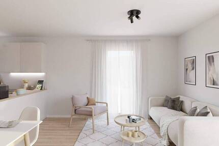 Lichtdurchflutete Räume dank bodentiefer Fenster 3 zimmer