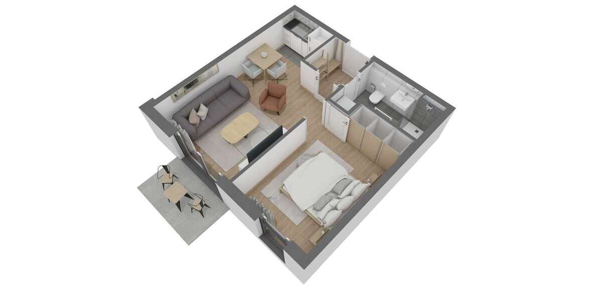 Etagenwohnung Offenbach am Main Bürgel - 2 Zimmer, 37 m&sup2;, 222.010&euro; | Angebot:26835202