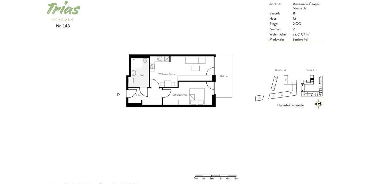 Etagenwohnung Mainz Laubenheim - 2 Zimmer, 61 m&sup2;, 1.095&euro; | Angebot:26663865