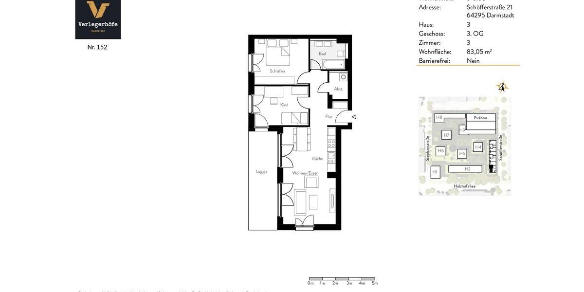 Etagenwohnung Darmstadt Darmstadt-West - 3 Zimmer, 83 m&sup2;, 1.540&euro; | Angebot:25539361