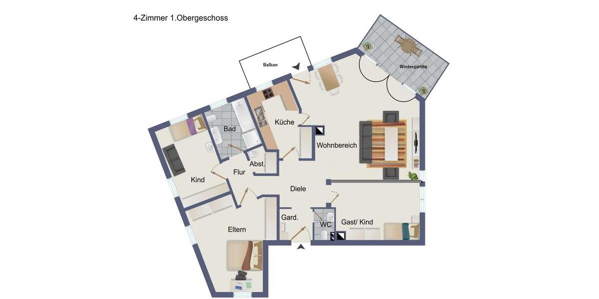 Etagenwohnung Darmstadt Bessungen - 4 Zimmer, 125 m&sup2;, 1.700&euro; | Angebot:26296796