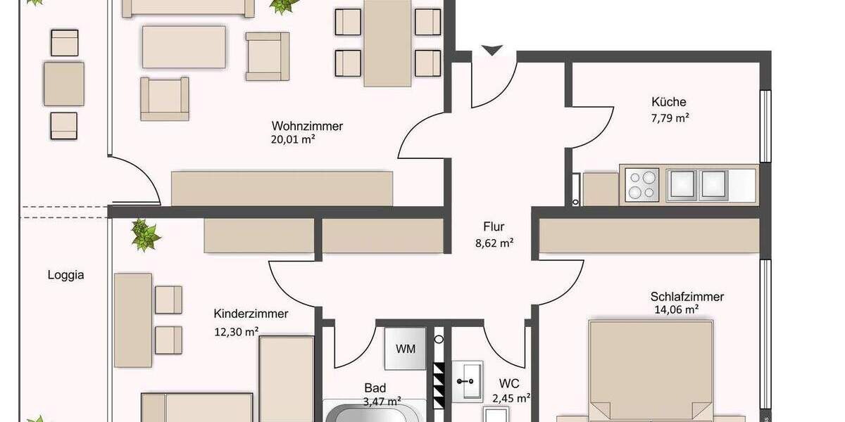 Gemütliche 3-Zimmer-Wohnung mit Aussicht in Darmstadt-Kranichstein 3 zimmer
